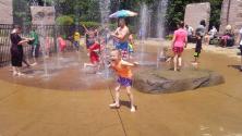 Kaylee got just a little wet.
